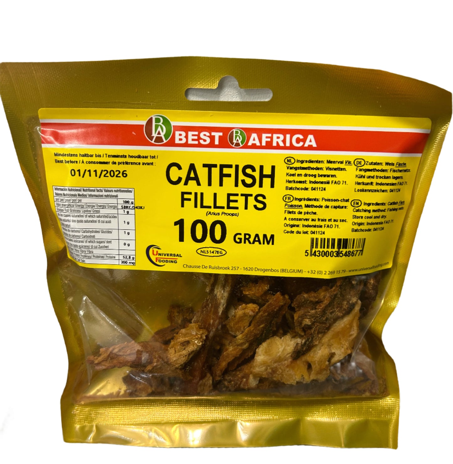 CATFISH FILLET DRIED 100g ( Best Africa )