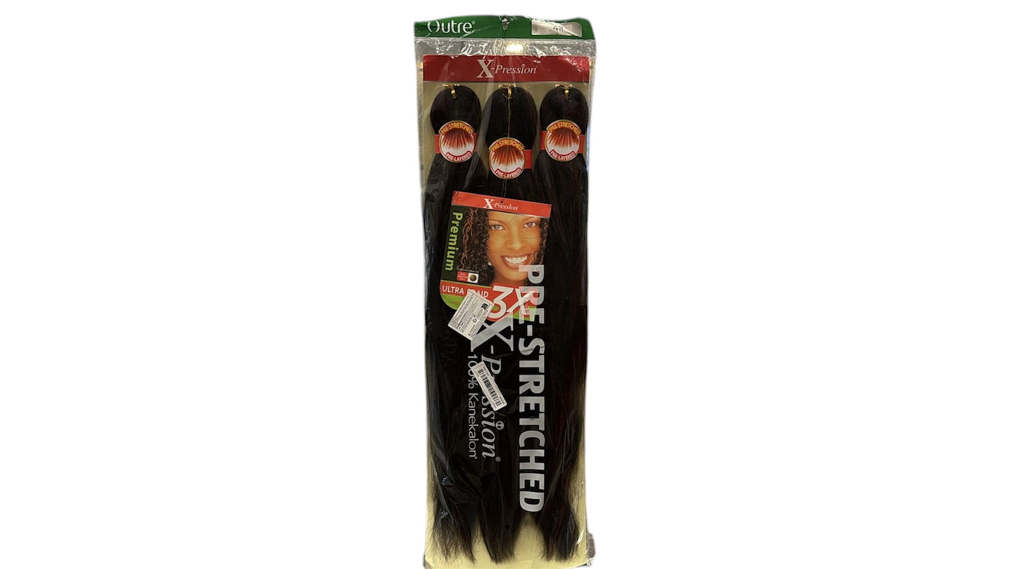 Pre-Stretched 3X  X-pression hair extensions color 4# Black
